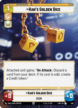 Han's Golden Dice (Hyperspace) (489) [A Lawless Time] Star Wars: Unlimited Single Disney