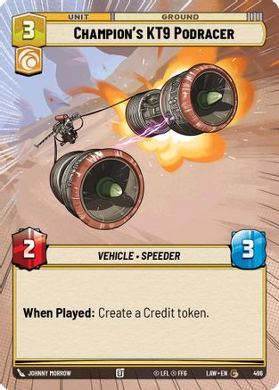 Champion's KT-9 Podracer (Hyperspace) (496) [A Lawless Time] Star Wars: Unlimited Single Disney
