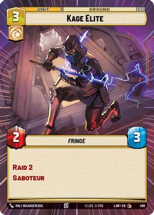 Kage Elite (Hyperspace) (498) [A Lawless Time] Star Wars: Unlimited Single Disney