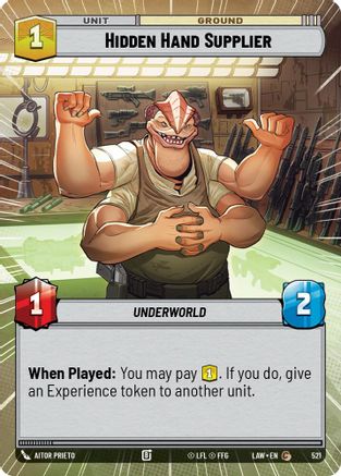 Hidden Hand Supplier (Hyperspace) (521) [A Lawless Time] Star Wars: Unlimited Single Disney