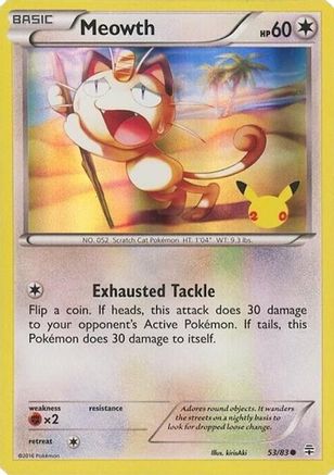Meowth - 53/83 (20th Anniversary) Holofoil [Misc: Cards & Products] Pokemon Single Pokémon