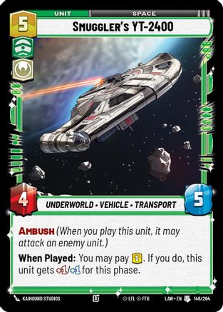 Smuggler's YT-2400 (148/264) [A Lawless Time] Star Wars: Unlimited Single Disney