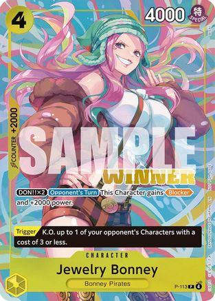 Jewelry Bonney (Heroines Battle Winner Pack) (P-113) [One Piece Promotion Cards] Foil One Piece Single Bandai