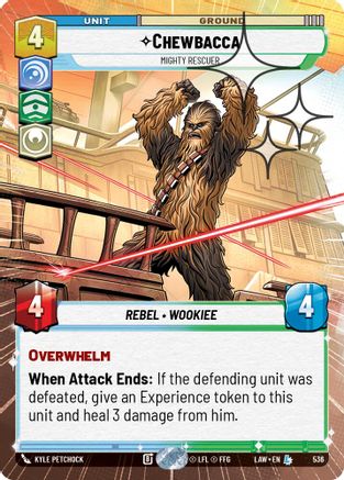 Chewbacca - Mighty Rescuer (Hyperspace Foil) (536) [A Lawless Time] Foil Star Wars: Unlimited Single Disney