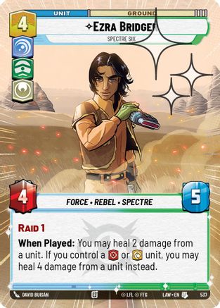 Ezra Bridger - Spectre Six (Hyperspace Foil) (537) [A Lawless Time] Foil Star Wars: Unlimited Single Disney