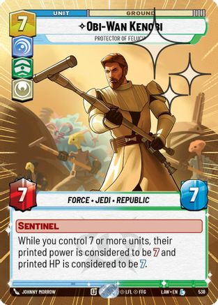 Obi-Wan Kenobi - Protector of Felucia (Hyperspace Foil) (538) [A Lawless Time] Foil Star Wars: Unlimited Single Disney