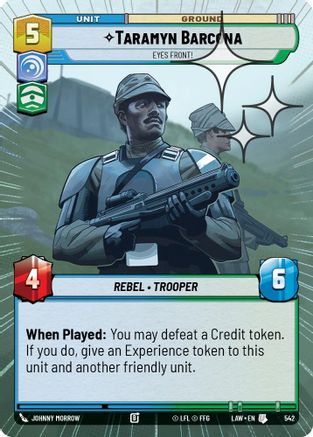 Taramyn Barcona - Eyes Front! (Hyperspace Foil) (542) [A Lawless Time] Foil Star Wars: Unlimited Single Disney