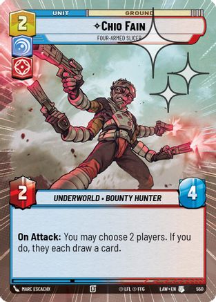 Chio Fain - Four-Armed Slicer (Hyperspace Foil) (550) [A Lawless Time] Foil Star Wars: Unlimited Single Disney