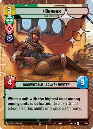Dengar - Take Your Shot (Hyperspace Foil) (555) [A Lawless Time] Foil Star Wars: Unlimited Single Disney