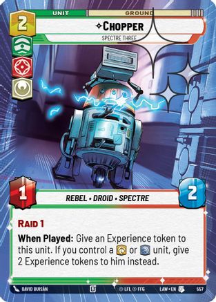 Chopper - Spectre Three (Hyperspace Foil) (557) [A Lawless Time] Foil Star Wars: Unlimited Single Disney