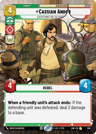 Cassian Andor - Everything for the Rebellion (Hyperspace Foil) (558) [A Lawless Time] Foil Star Wars: Unlimited Single Disney