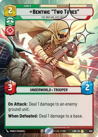 Benthic "Two Tubes" - The War Has Just Begun (Hyperspace Foil) (559) [A Lawless Time] Foil Star Wars: Unlimited Single Disney