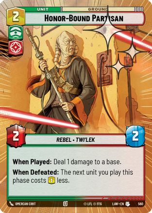 Honor-Bound Partisan (Hyperspace Foil) (560) [A Lawless Time] Foil Star Wars: Unlimited Single Disney