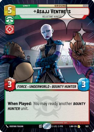 Asajj Ventress - Reluctant Hunter (Hyperspace Foil) (563) [A Lawless Time] Foil Star Wars: Unlimited Single Disney