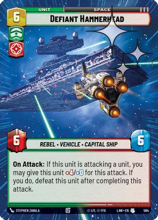 Defiant Hammerhead (Hyperspace Foil) (564) [A Lawless Time] Foil Star Wars: Unlimited Single Disney