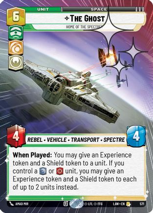 The Ghost - Home of the Spectres (Hyperspace Foil) (571) [A Lawless Time] Foil Star Wars: Unlimited Single Disney