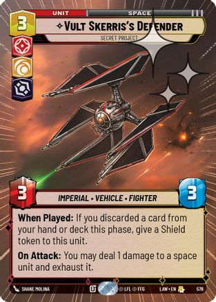 Vult Skerris's Defender - Secret Project (Hyperspace Foil) (578) [A Lawless Time] Foil Star Wars: Unlimited Single Disney