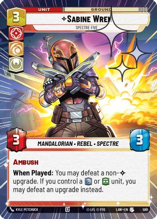 Sabine Wren - Spectre Five (Hyperspace Foil) (580) [A Lawless Time] Foil Star Wars: Unlimited Single Disney