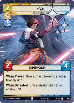 Val - It's Been a Ride, Babe (Hyperspace Foil) (593) [A Lawless Time] Foil Star Wars: Unlimited Single Disney