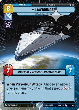 Lawbringer - Shadow Over Lothal (Hyperspace Foil) (603) [A Lawless Time] Foil Star Wars: Unlimited Single Disney
