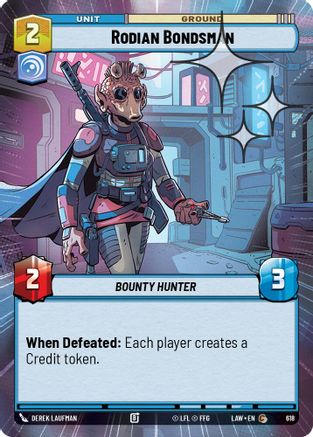 Rodian Bondsman (Hyperspace Foil) (618) [A Lawless Time] Foil Star Wars: Unlimited Single Disney