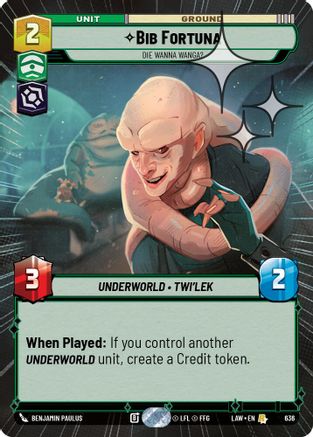 Bib Fortuna - Die Wanna Wanga? (Hyperspace Foil) (636) [A Lawless Time] Foil Star Wars: Unlimited Single Disney
