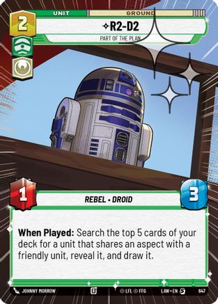 R2-D2 - Part of the Plan (Hyperspace Foil) (647) [A Lawless Time] Foil Star Wars: Unlimited Single Disney
