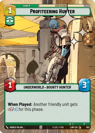 Profiteering Hunter (Hyperspace Foil) (653) [A Lawless Time] Foil Star Wars: Unlimited Single Disney