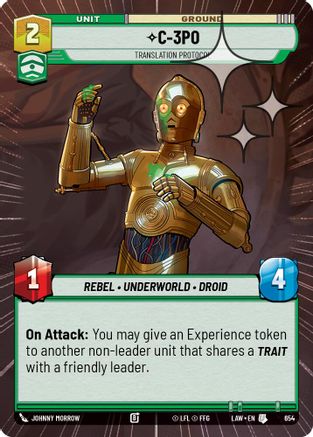 C-3PO - Translation Protocol (Hyperspace Foil) (654) [A Lawless Time] Foil Star Wars: Unlimited Single Disney