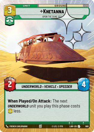 Khetanna - Upon the Dune Sea (Hyperspace Foil) (660) [A Lawless Time] Foil Star Wars: Unlimited Single Disney