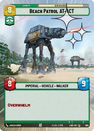 Beach Patrol AT-ACT (Hyperspace Foil) (664) [A Lawless Time] Foil Star Wars: Unlimited Single Disney