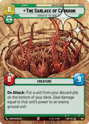 The Sarlacc of Carkoon - Horror of the Dune Sea (Hyperspace Foil) (665) [A Lawless Time] Foil Star Wars: Unlimited Single Disney