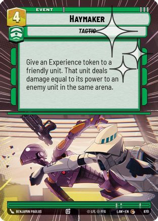 Haymaker (Hyperspace Foil) (670) [A Lawless Time] Foil Star Wars: Unlimited Single Disney