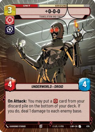 0-0-0 - Translation and Torture (Hyperspace Foil) (676) [A Lawless Time] Foil Star Wars: Unlimited Single Disney