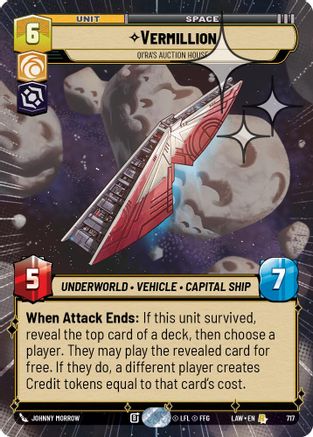 Vermillion - Qi'Ra's Auction House (Hyperspace Foil) (717) [A Lawless Time] Foil Star Wars: Unlimited Single Disney