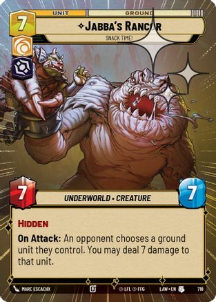 Jabba's Rancor - Snack Time! (Hyperspace Foil) (718) [A Lawless Time] Foil Star Wars: Unlimited Single Disney