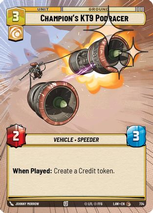 Champion's KT-9 Podracer (Hyperspace Foil) (734) [A Lawless Time] Foil Star Wars: Unlimited Single Disney