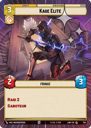 Kage Elite (Hyperspace Foil) (736) [A Lawless Time] Foil Star Wars: Unlimited Single Disney