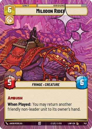 Milodon Rider (Hyperspace Foil) (742) [A Lawless Time] Foil Star Wars: Unlimited Single Disney