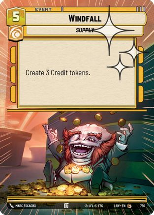 Windfall (Hyperspace Foil) (750) [A Lawless Time] Foil Star Wars: Unlimited Single Disney