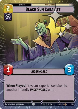 Black Sun Cabalist (Hyperspace Foil) (751) [A Lawless Time] Foil Star Wars: Unlimited Single Disney