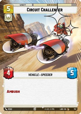 Circuit Challenger (Hyperspace Foil) (757) [A Lawless Time] Foil Star Wars: Unlimited Single Disney