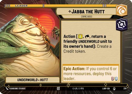 Jabba the Hutt - Crime Boss (Hyperspace) (279) [A Lawless Time] Star Wars: Unlimited Single Disney