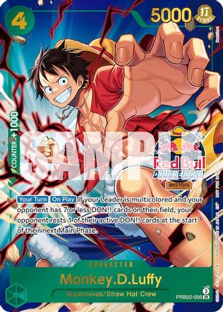 Monkey.D.Luffy (Red Bull Double Don!!) (Winner) (PRB02-005) [One Piece Promotion Cards] Foil One Piece Single Bandai