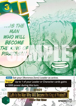 Luffy Is the Man Who Will Become the King of Pirates!!! (Japanese Version 3rd Anniversary Set) (OP12-039) [One Piece Promotion Cards] Foil One Piece Single Bandai