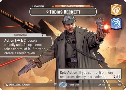 Tobias Beckett - People are Predictable (Showcase) (768) [A Lawless Time] Foil Star Wars: Unlimited Single Disney