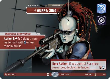 Aurra Sing - Assassin (Showcase) (770) [A Lawless Time] Foil Star Wars: Unlimited Single Disney