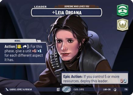 Leia Organa - Someone Who Loves You (Showcase) (776) [A Lawless Time] Foil Star Wars: Unlimited Single Disney