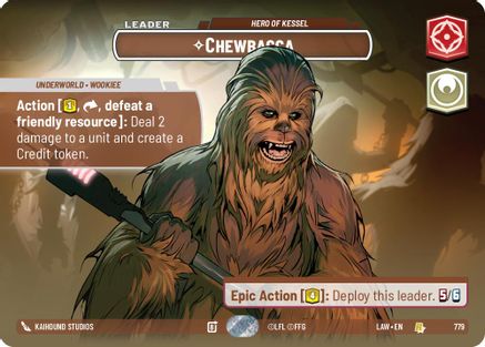 Chewbacca - Hero of Kessel (Showcase) (779) [A Lawless Time] Foil Star Wars: Unlimited Single Disney