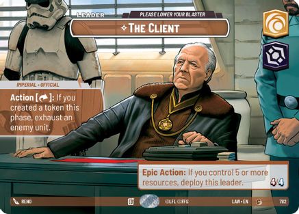 The Client - Please Lower Your Blaster (Showcase) (782) [A Lawless Time] Foil Star Wars: Unlimited Single Disney